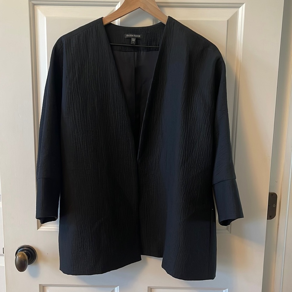 Eileen Fisher Black Lightweight Jacket, size Large